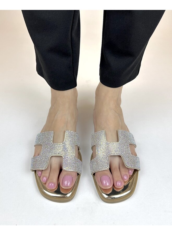 Bestia-1B Flat Sandals - Gold
