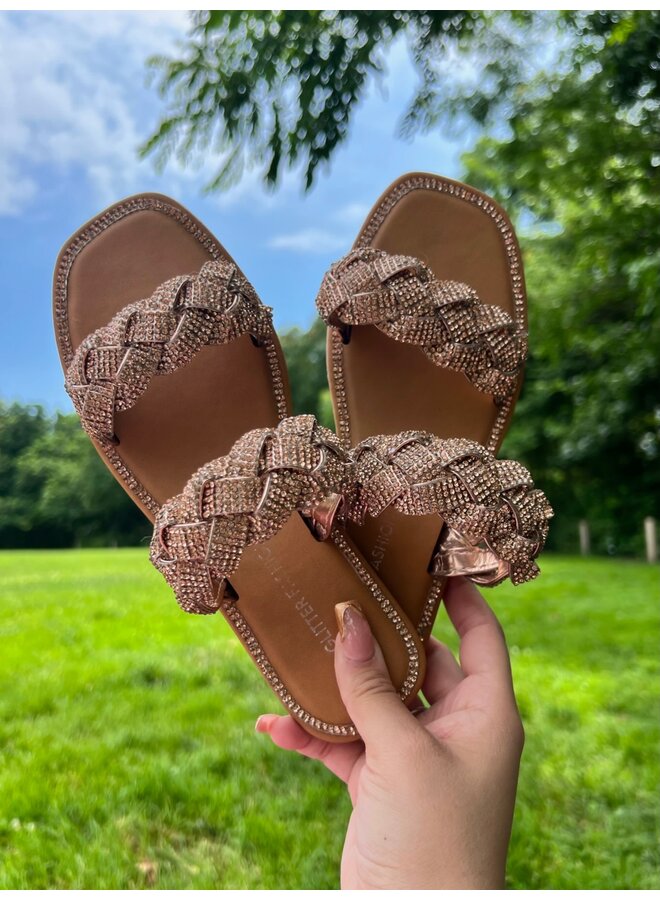 Jasmine Flat Sandal - Champagne