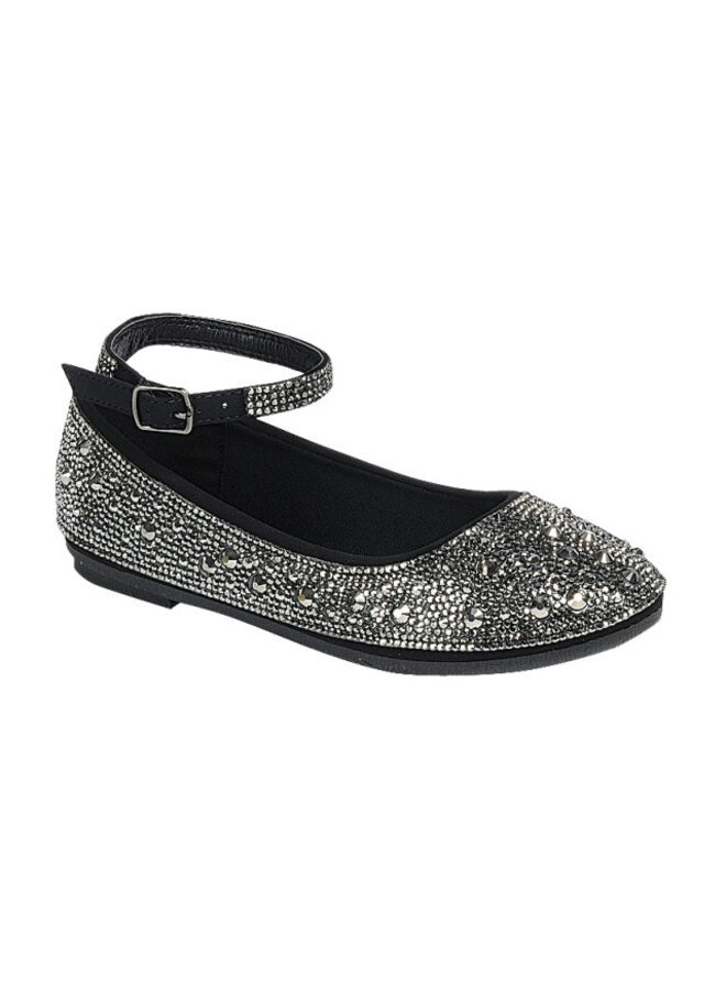 Mariana-35k Girls Flats - Black/Pewter