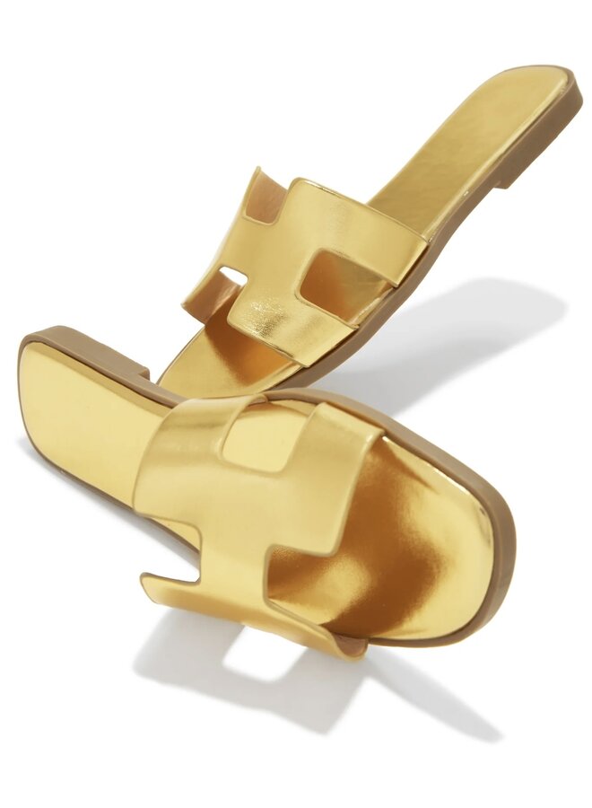 Bestia-1A Flat Sandals - Gold