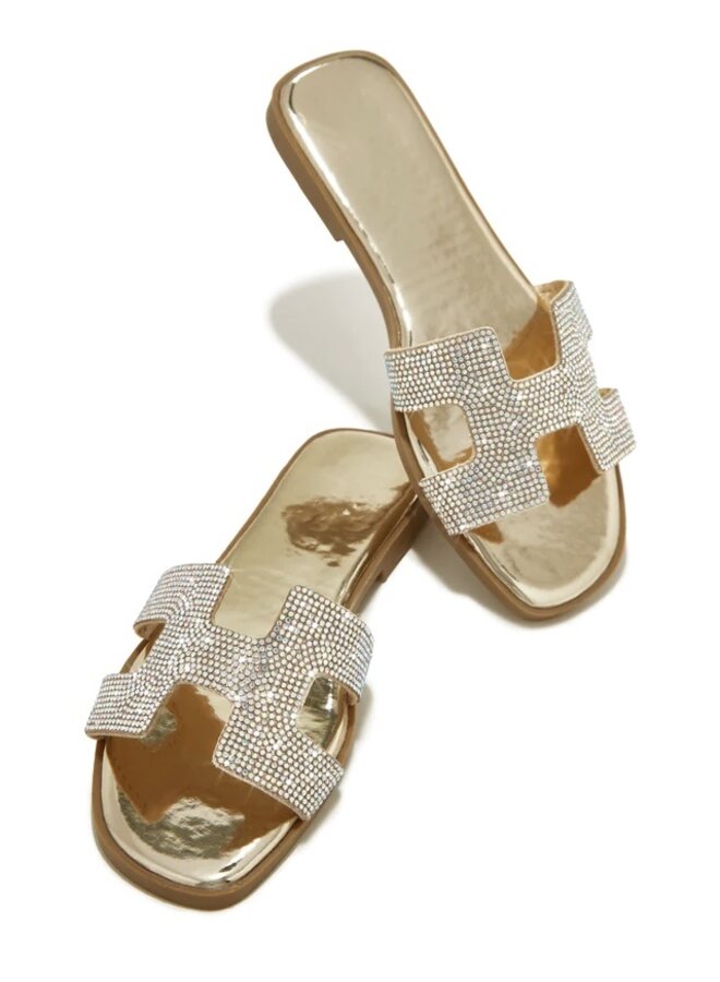 Bestia-1B Flat Sandals - Gold