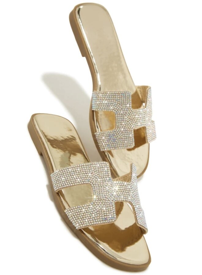 Bestia-1B Flat Sandals - Gold