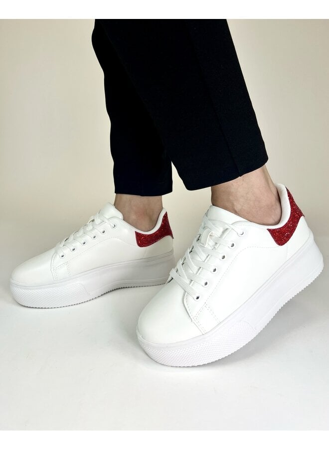 Dia-1a Casual Sneaker - White/Red