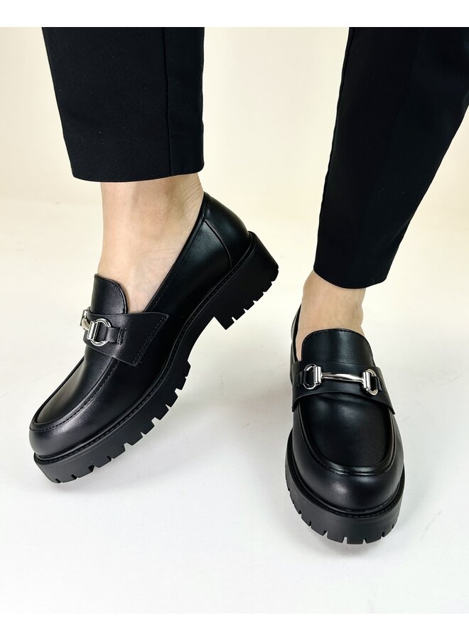 Bedale Casual Loafer - Black Pu