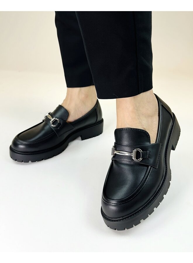 Bedale Casual Loafer - Black Pu