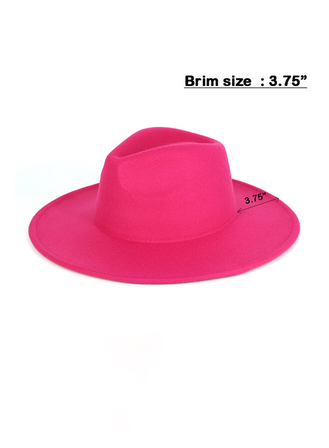 Solid Brim Panama Hat - Hot Pink