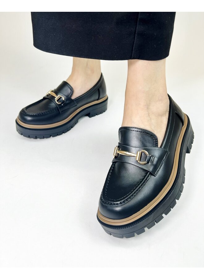 Theos Casual Loafer - Black Pu