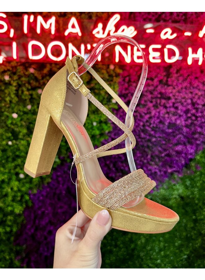 Peace-13 Dressy Heels - Gold Shimmer