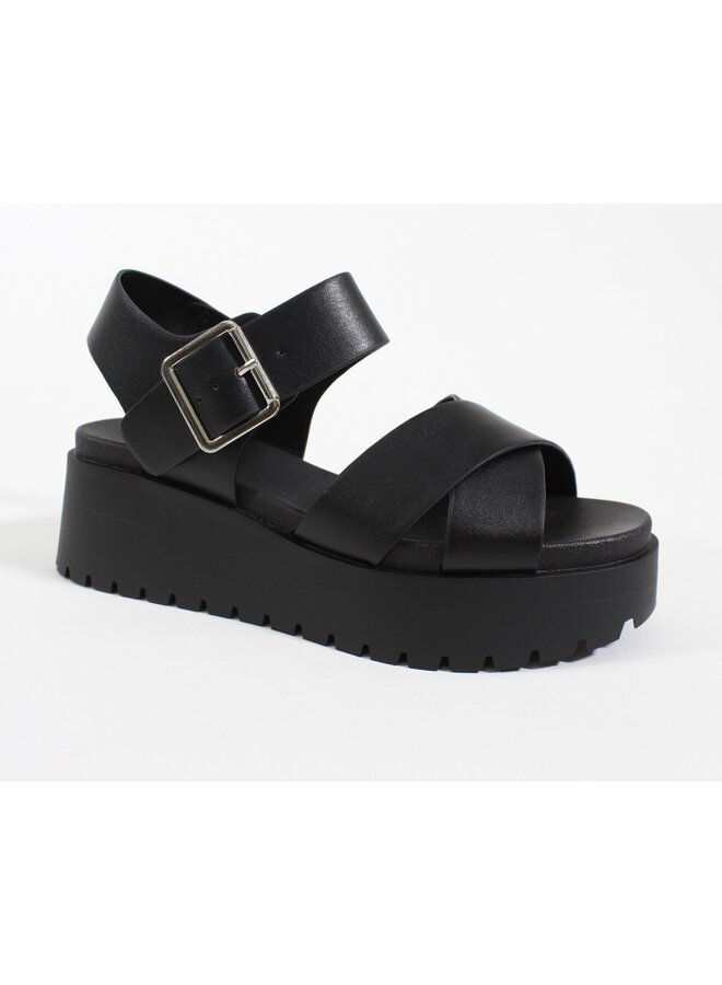 Alyssa Casual Sandals - Black Pu
