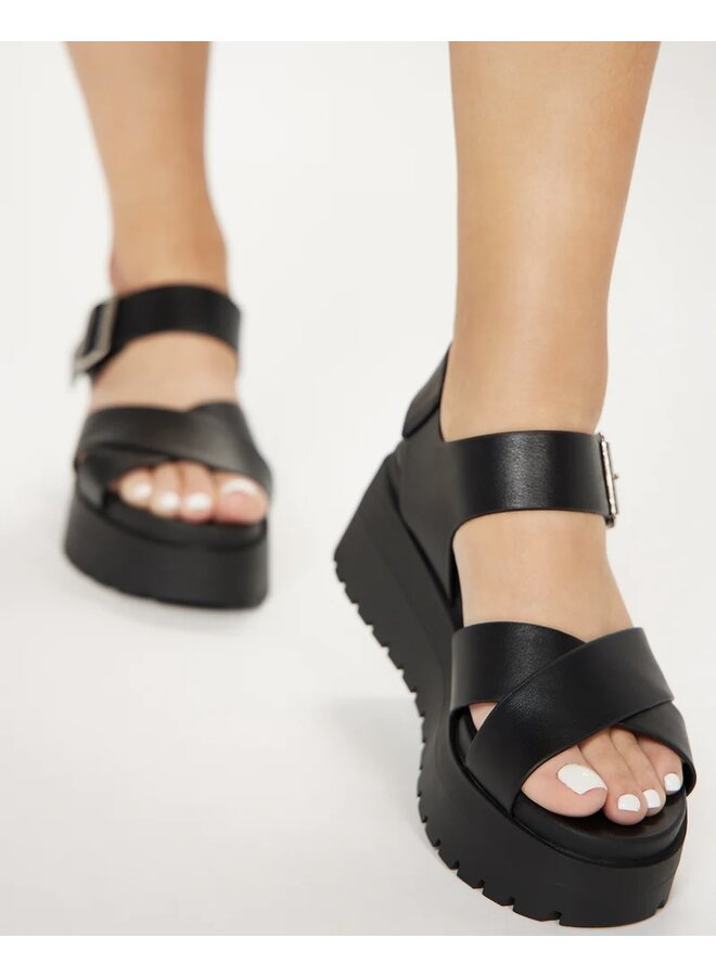 Alyssa Casual Sandals - Black Pu
