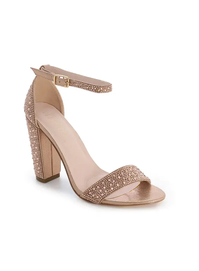Celina-29A Dressy Heel - Rose Gold - GLITTER FASHION