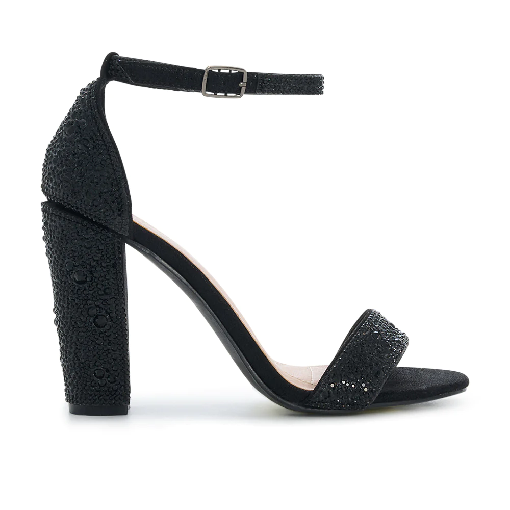 Women Ankle Strap Sandals, Glitter Chunky Heeled Glamorous Sandals | SHEIN  South Africa