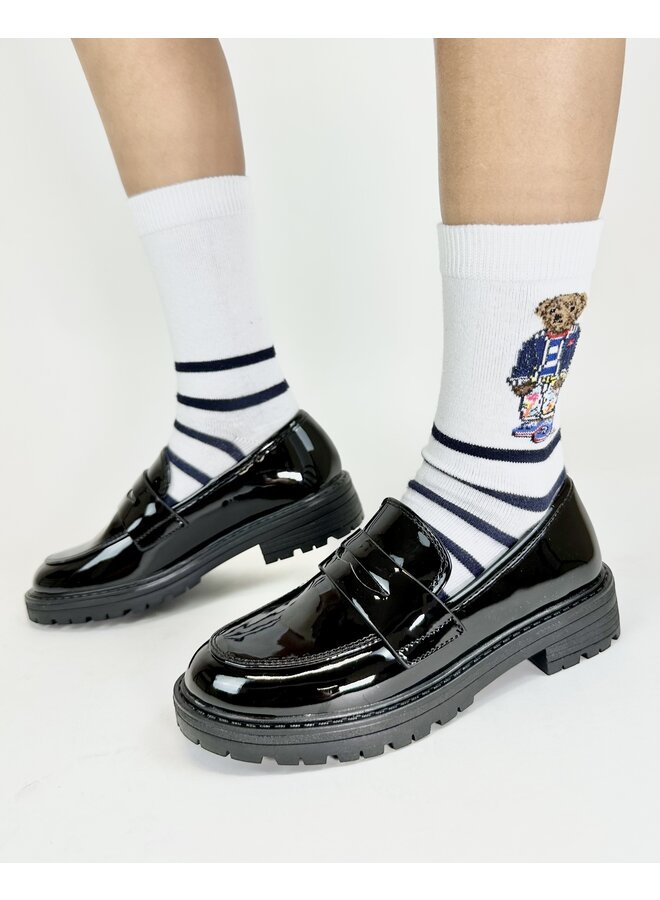 Raya-2 Kids Loafer - Black Patent