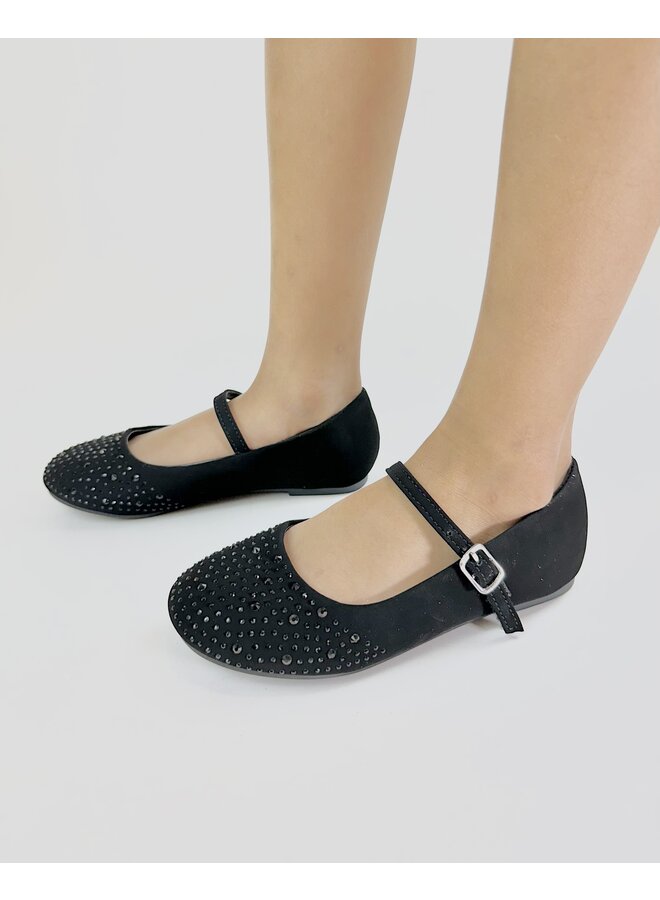 Elves-2 Kids Flats - Black Nubuck