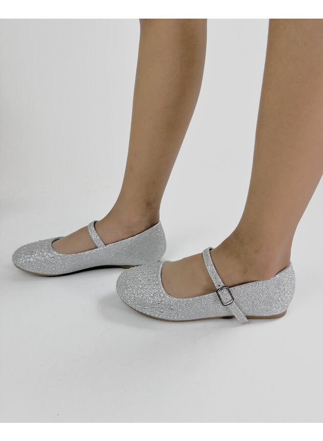 Elves-2 Kids Flats - Silver Shimmer
