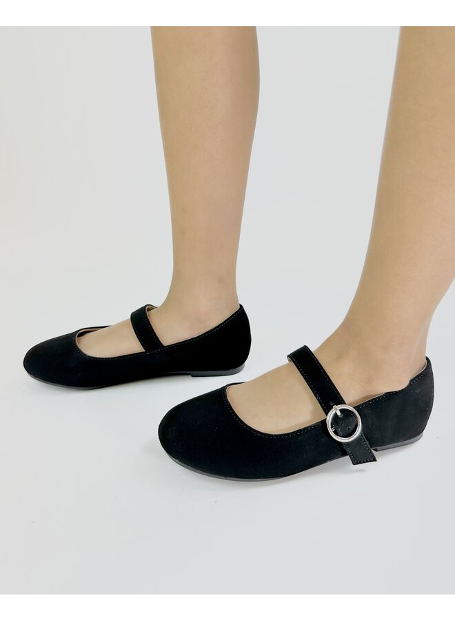 Ceibo-2 Kids Flats - Black Nubuck