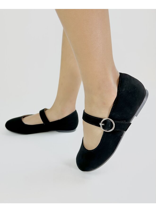 Ceibo-2 Kids Flats - Black Nubuck
