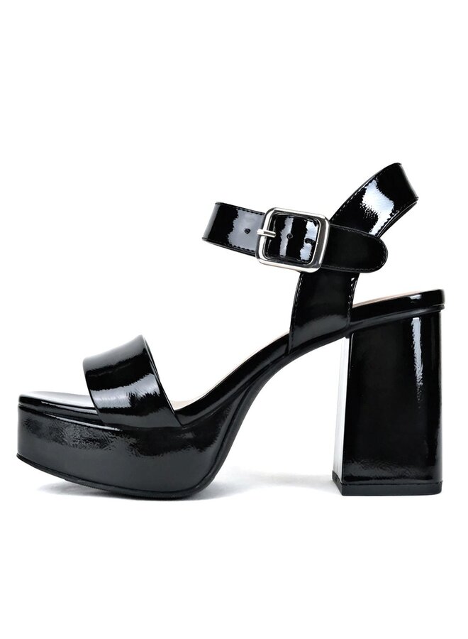 Macey Casual Heels - Black Patent