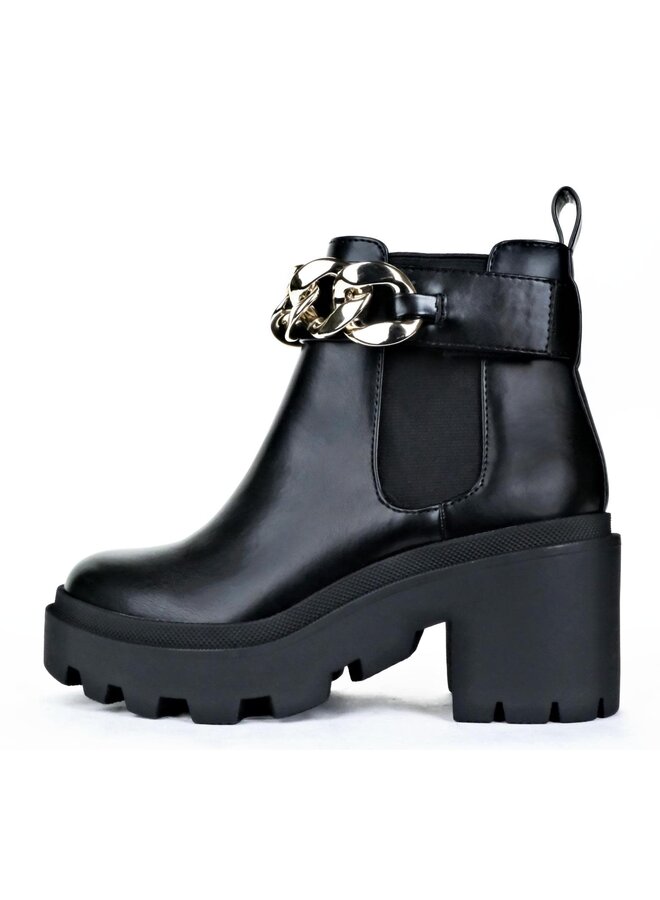 Leanna Casual Bootie  - Black Pu