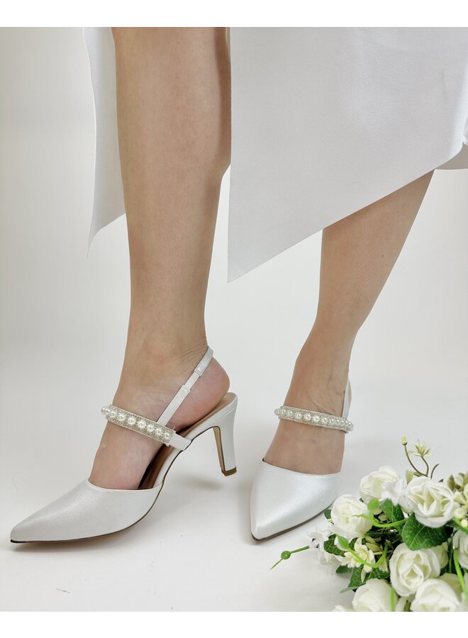 Alma-17 Dressy Heel - White Shimmer