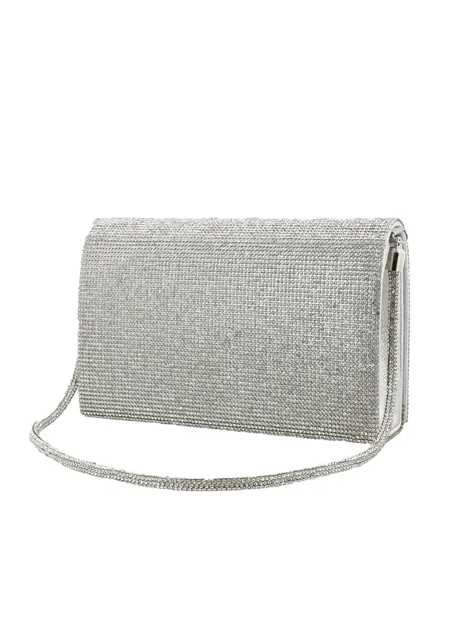 HB-196A Rhinestone Handbag - Silver