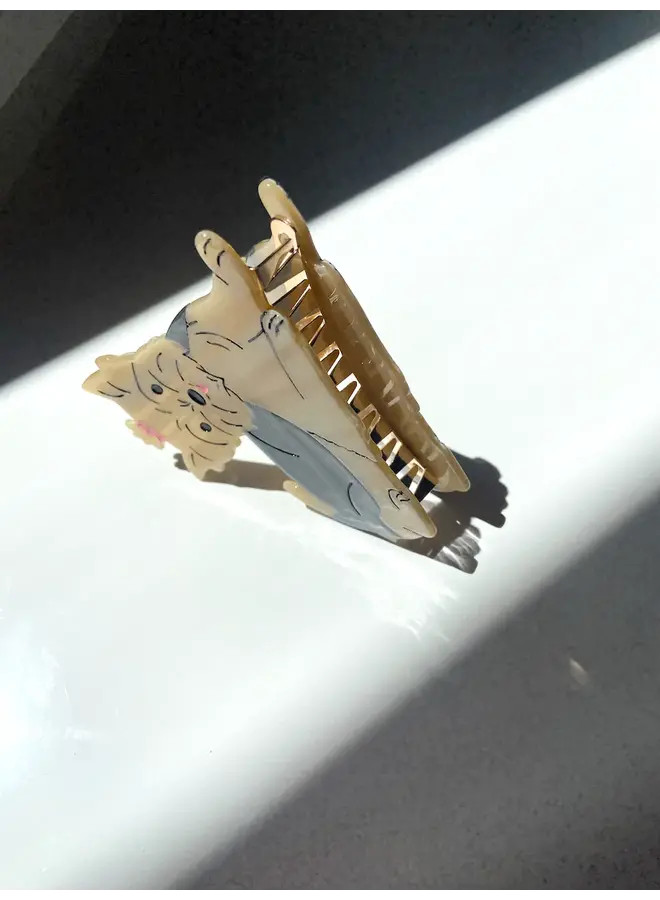 Hand-painted Yorkshire Terrier Dog Claw Hair Clip