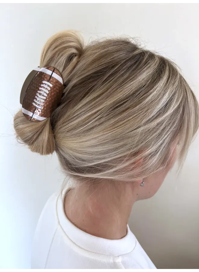 Hand-painted Game Day Football Claw Hair Clip