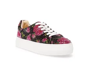 Betsey Johnson Sb-Sidny Dressy Sneakers Black/Pink Floral