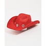 Large Rhinestone Pave Heart Cowboy Hat - Red