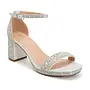 Nelly-7T Dressy Heels - White Shimmer