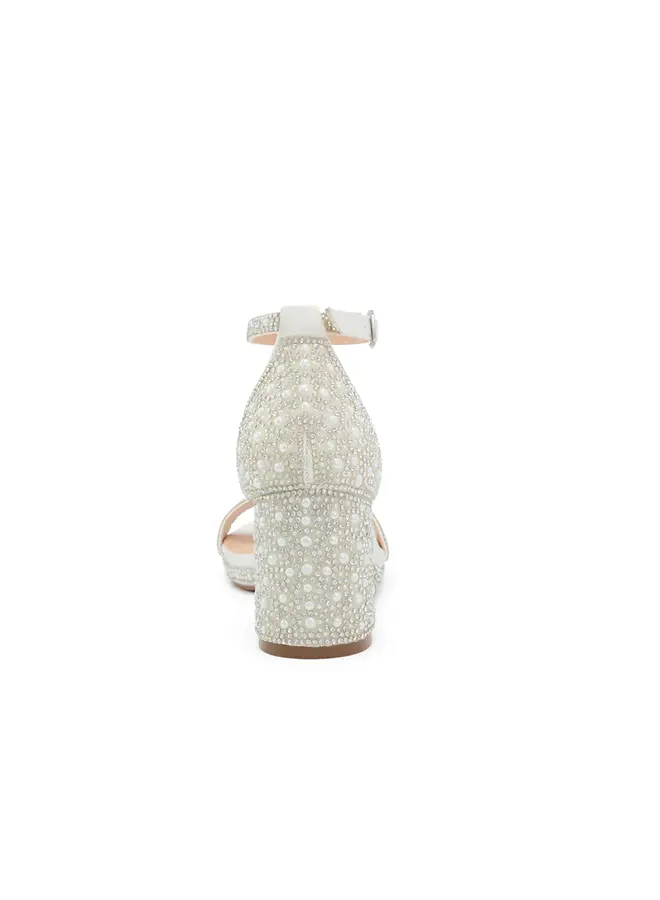 Nelly-7T Dressy Heels - White Shimmer