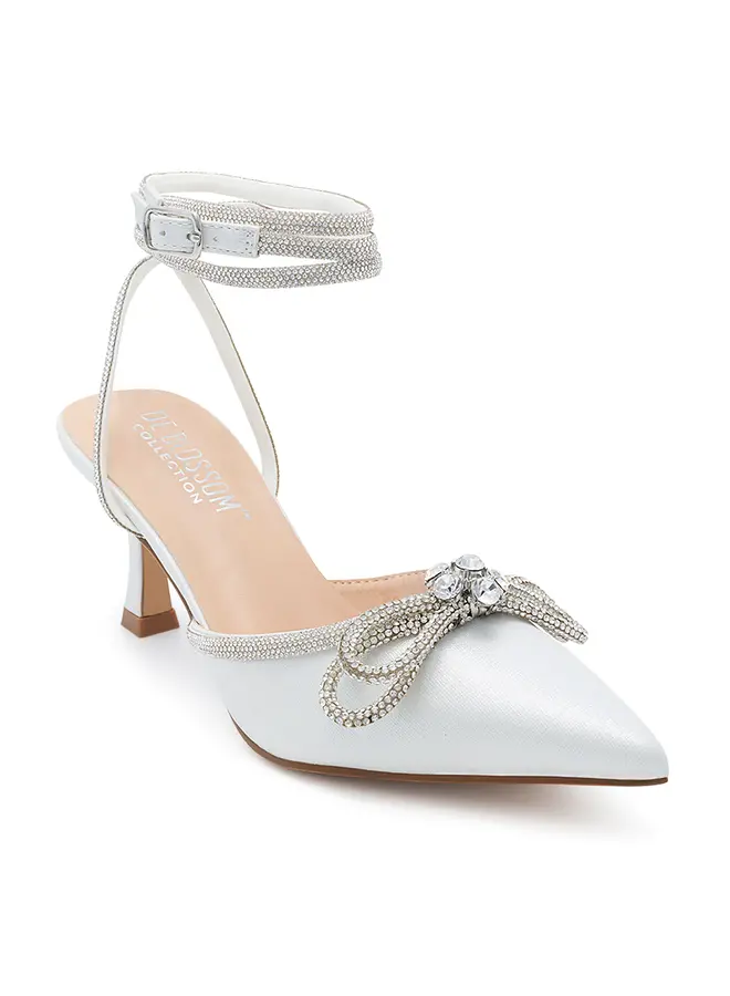 Marie-16 Dressy Heel - White Shimmer