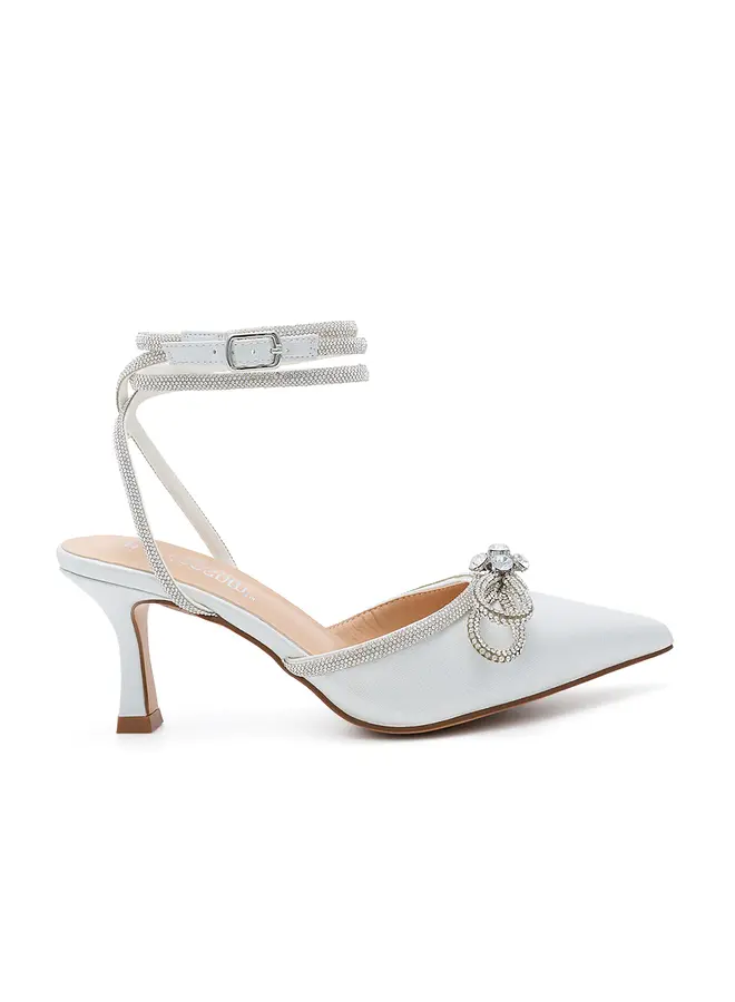 Marie-16 Dressy Heel - White Shimmer