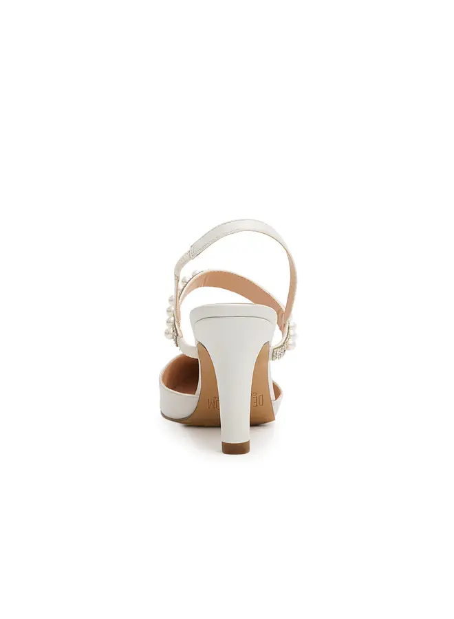 Alma-17 Dressy Heel - White Shimmer