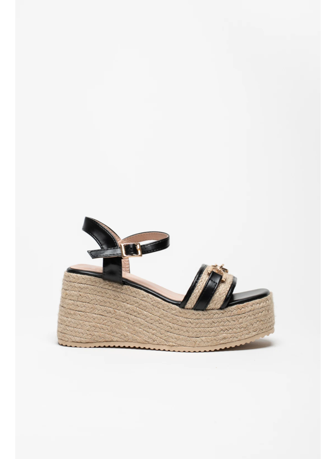Renata Wedge Sandals - Black