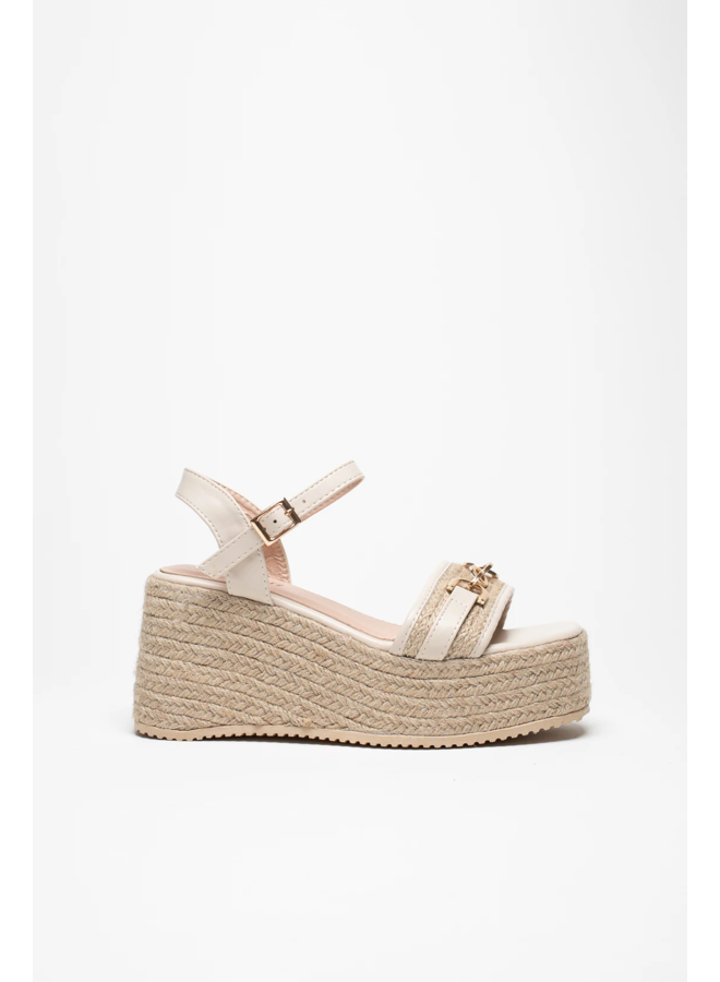 Renata Wedge Sandals - Beige
