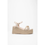 Renata Wedge Sandals - Beige