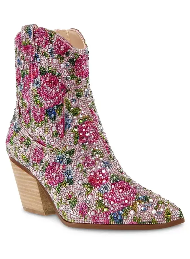 Pink floral boots best sale