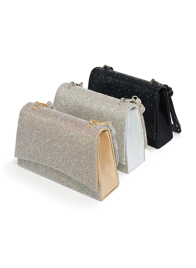 HB-221 Rhinestone Handbag - Silver