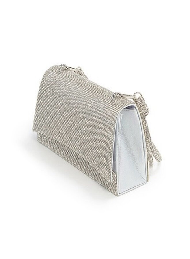 HB-221 Rhinestone Handbag - Silver