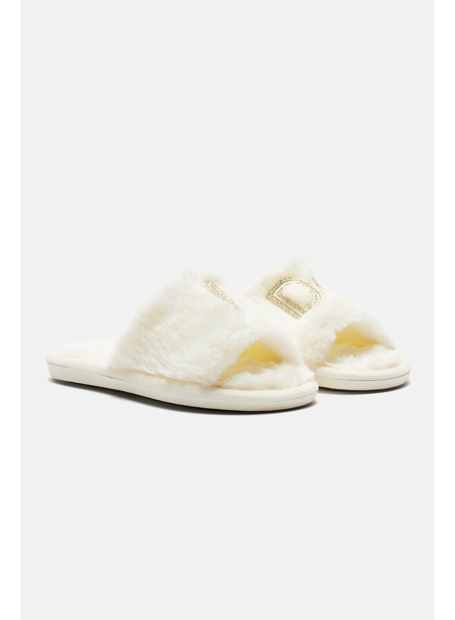 I Do Faux Fur Slippers White - Large (9-10)