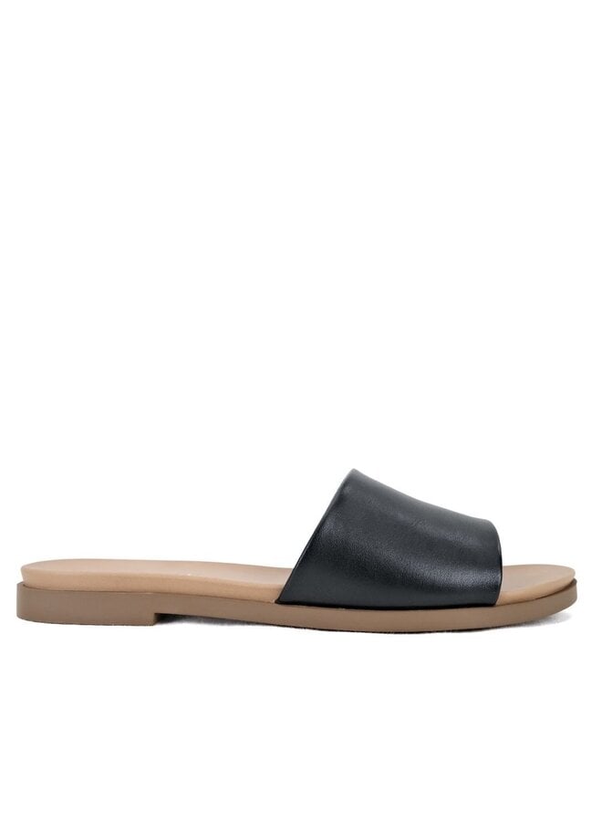 Board Flat Sandal - Black Pu