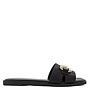 Folami Flat Sandal - Black Pu