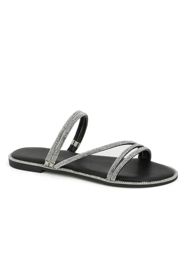 Taka-4 Flat Sandals - Black Pu