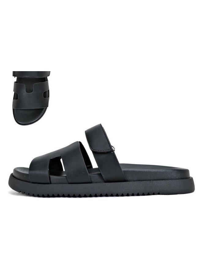 Bianca Comfy Sandal - Black Pu