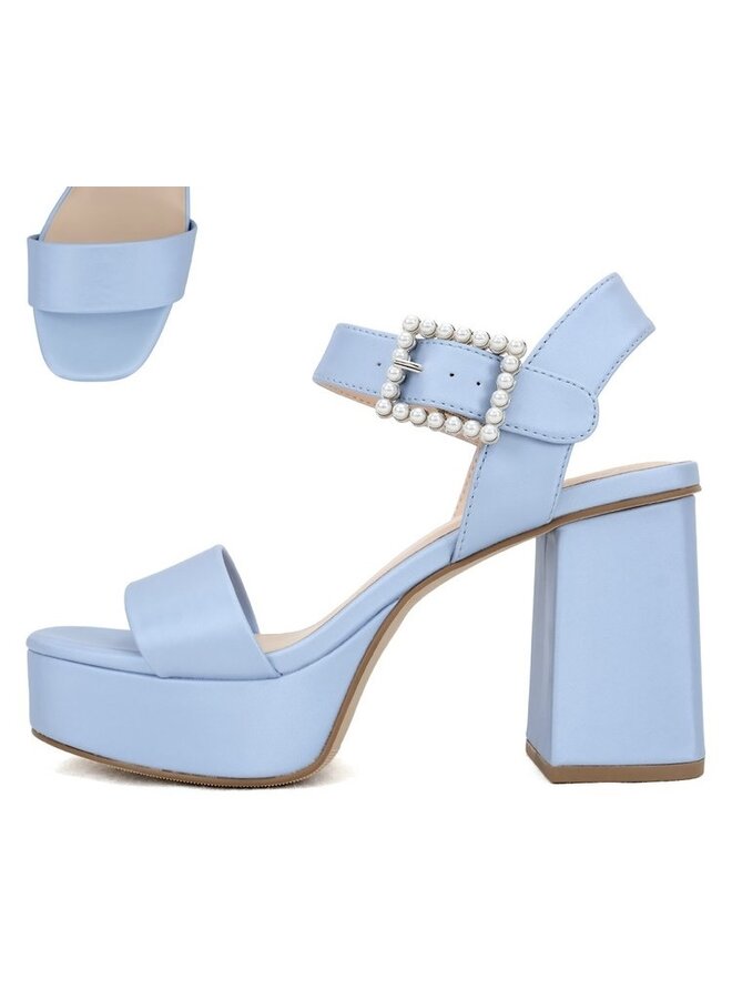 Macey Casual Heels - Light Blue Pu