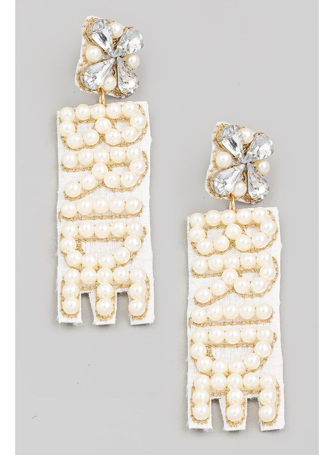 Pearl Bride Print Earrings