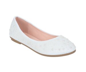 Mariana-25 Dressy Flat - Ivory - GLITTER FASHION Mariana-25 Dressy Flat - Ivory - GLITTER FASHION
