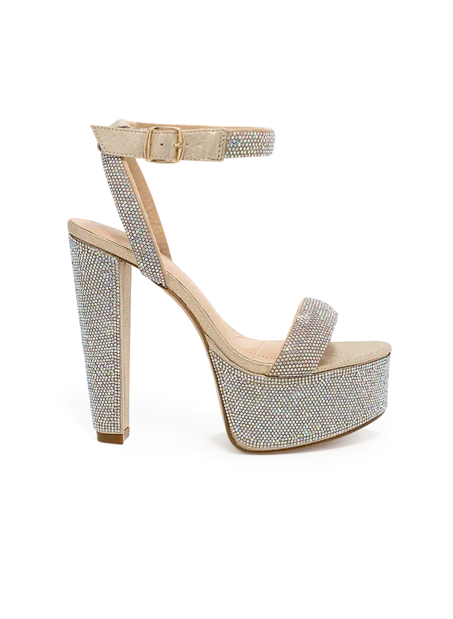 Duncan-25 Dressy Heels - Nude Shimmer