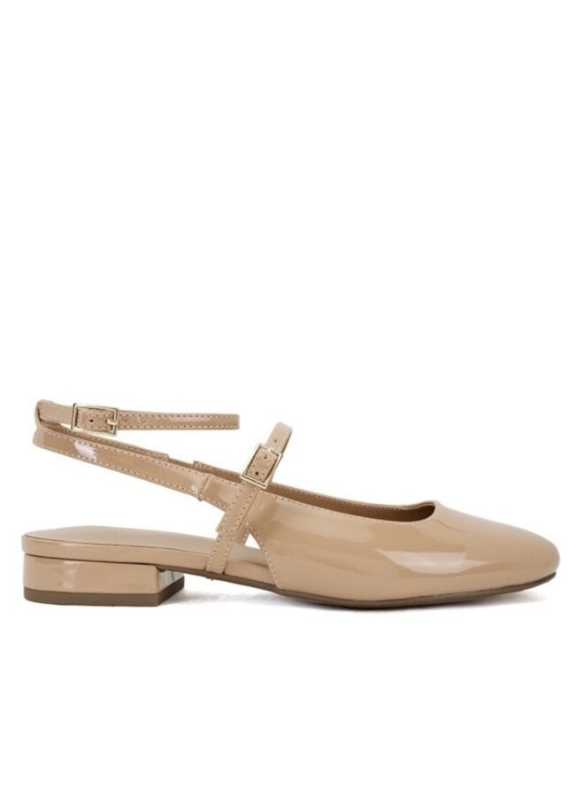 Panel Casual Heel - Camel Patent